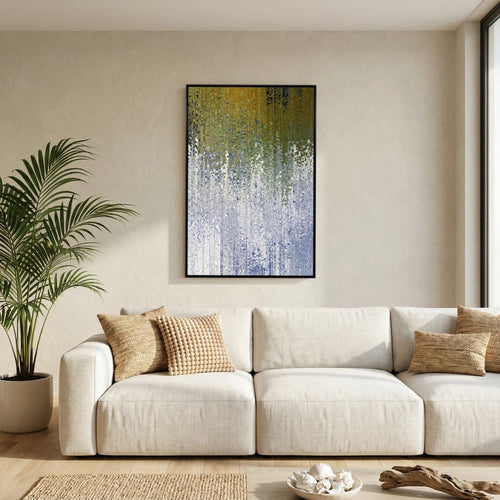 Abide In Me, John 15:5 canvas print above a sofa in a living room