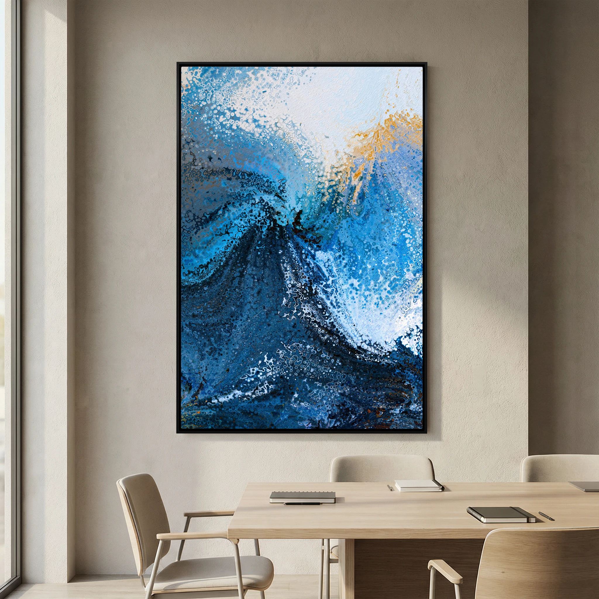 Hold Fast, Hebrews 10:23 canvas print above a table in a dining room