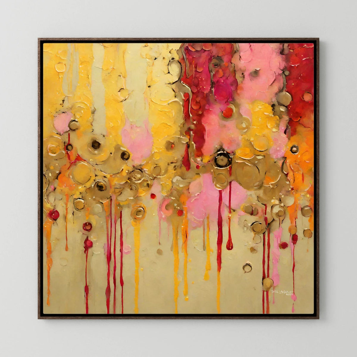Divine Rainfall, Isaiah 45:8 canvas print in a dark oak floater frame
