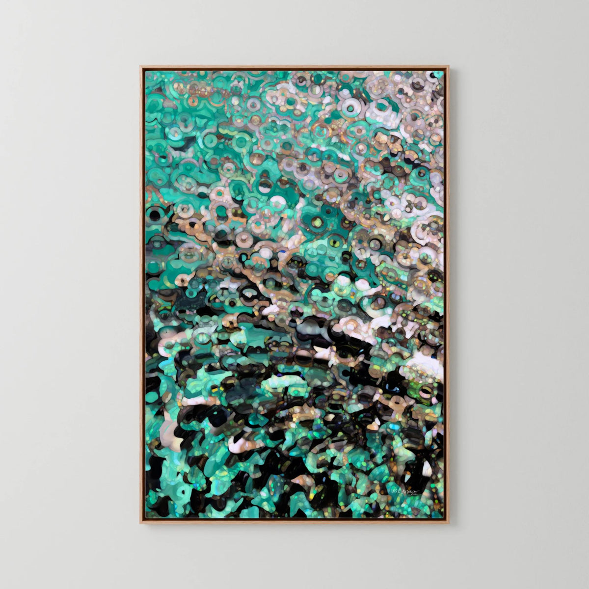 The Problem Or The Promises, 2 Peter 1:4 canvas print in an oak floater frame
