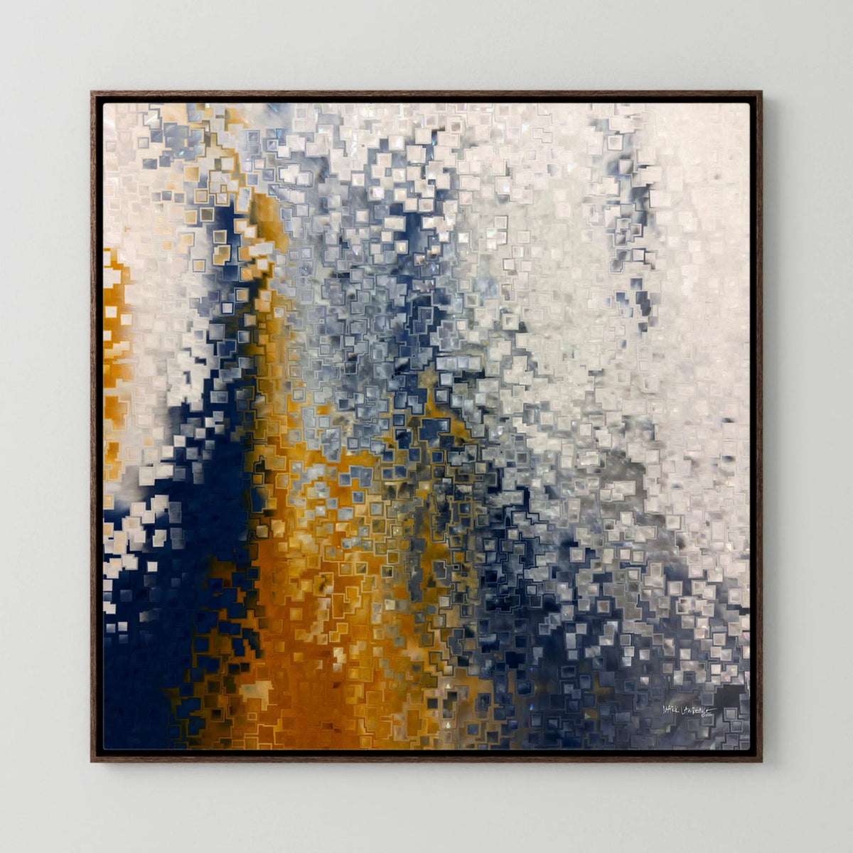 Pray without Ceasing, 1 Thessalonians 5:17 canvas print in a dark oak floater frame