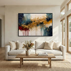 Promised Deliverance, Proverbs 11:21 canvas print above a white sofa in a bright living room