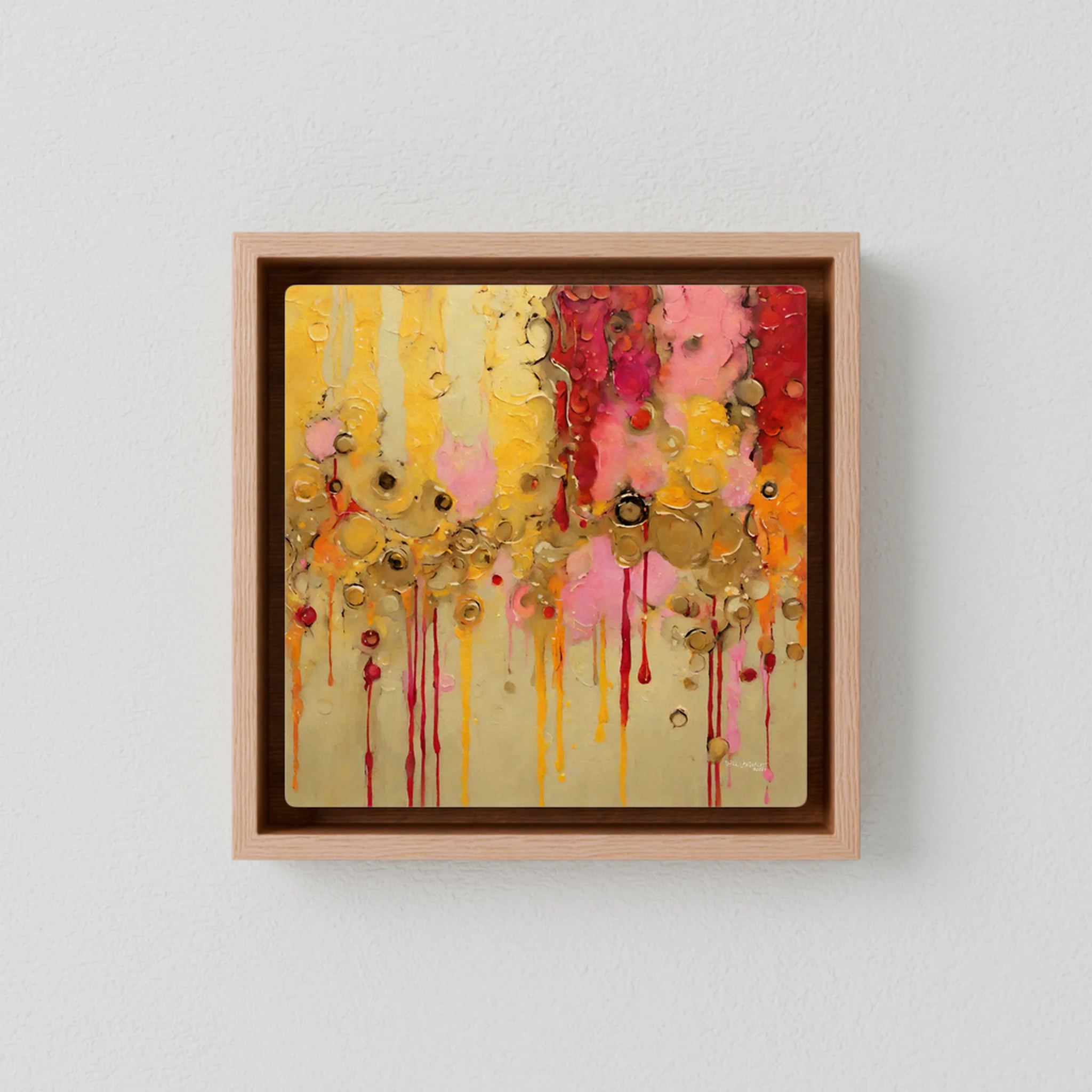 Divine Rainfall, Isaiah 45:8 canvas print in an oak floater frame
