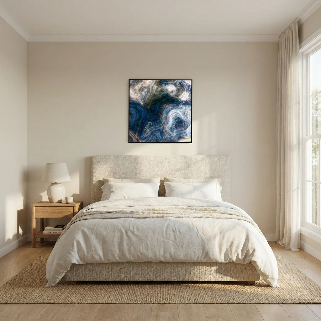 Children of God, 1 John 3:1 canvas print above the bed in a bedroom