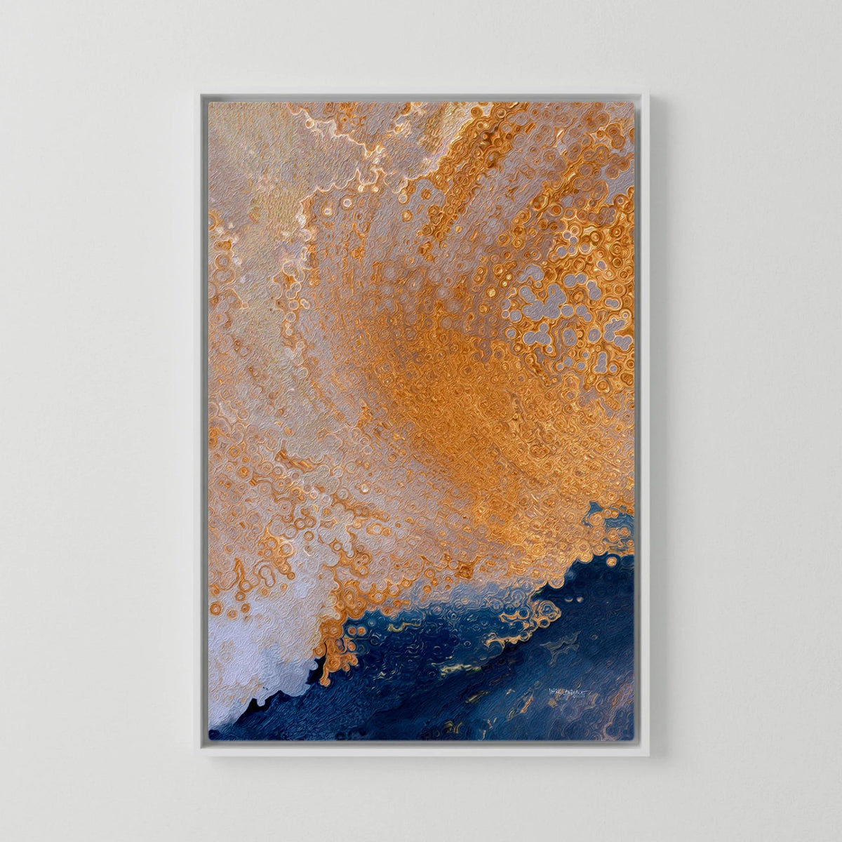 Joy in Believing, 1 Peter 1:8 canvas print in a white floater frame