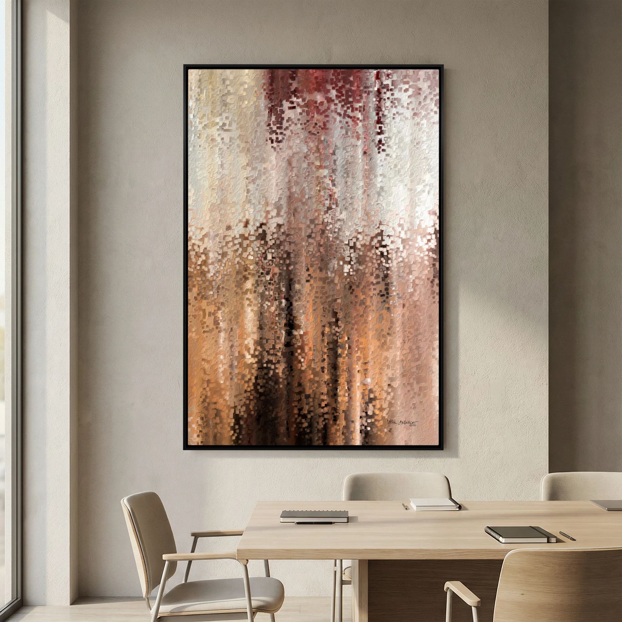 I Am With You, Isaiah 41:10 canvas print above a table in a dining room