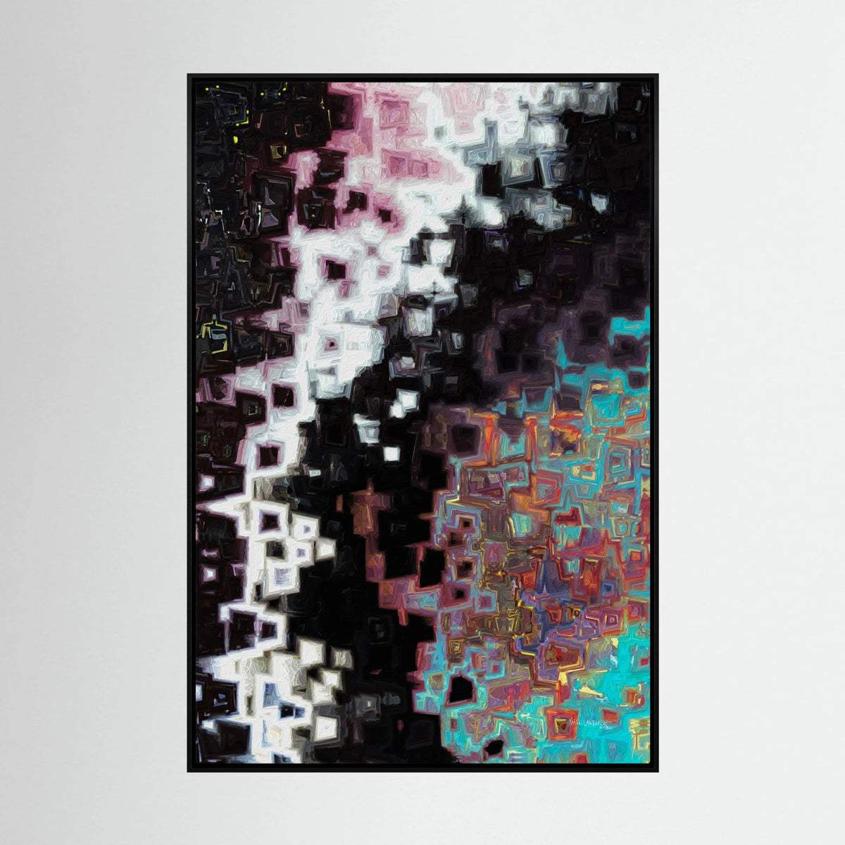 Jesus Christ, The Alpha and Omega, Revelation 1:8: canvas print by Mark Lawrence, framed, on a white wall