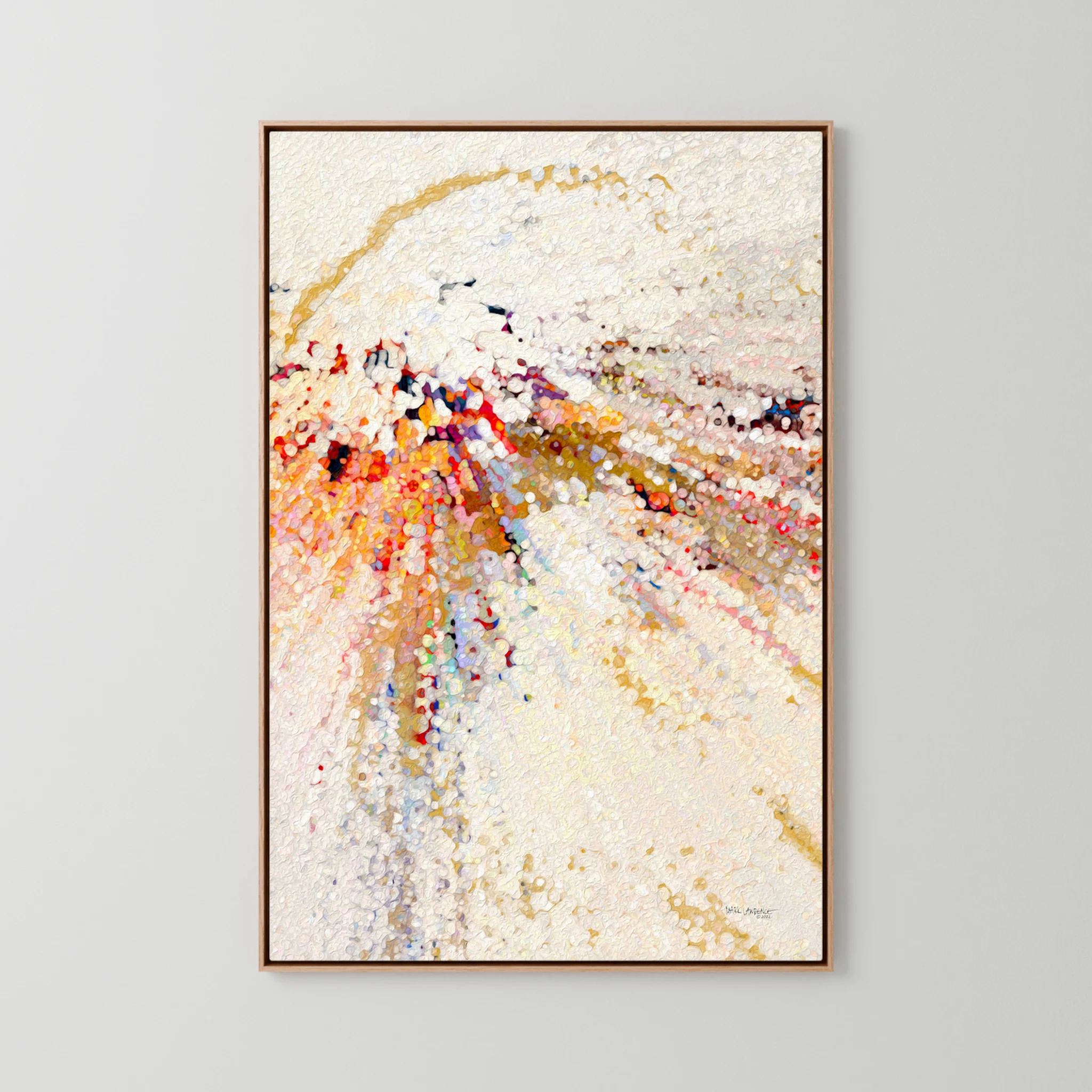 Learn To Live In Joy, John 16:22 canvas print in an oak floater frame
