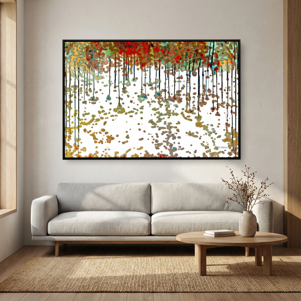 Bread From Heaven, Exodus 16:4 canvas print above a grey sofa in a living room