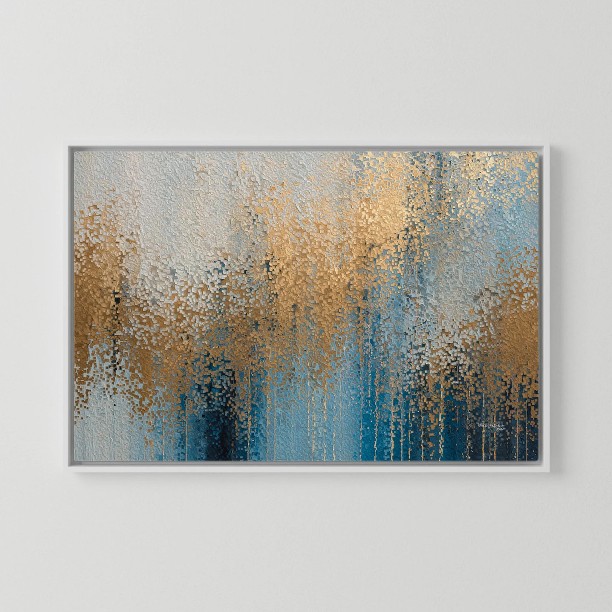 Glory Unveiled, Revelation 21:23 canvas print in a white floater frame