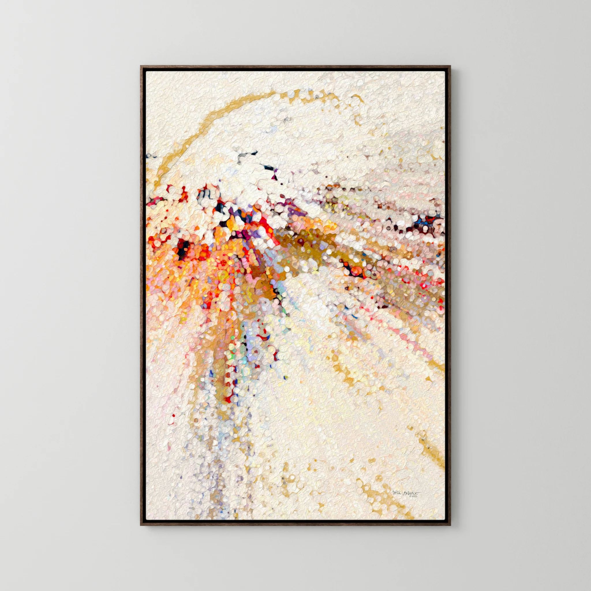 Learn To Live In Joy, John 16:22 canvas print in a dark oak floater frame