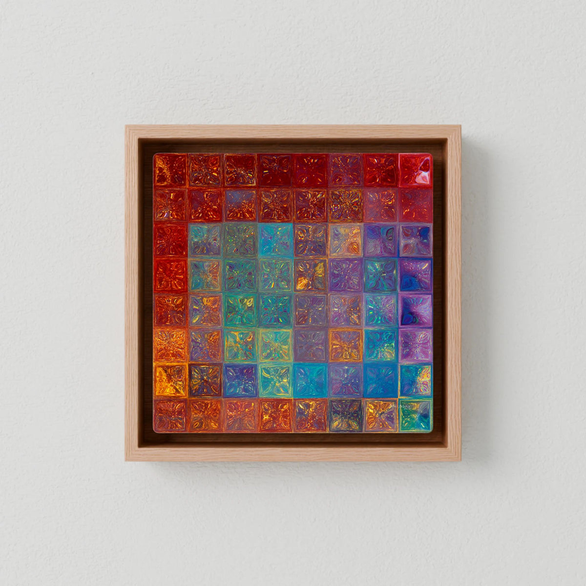 Surrounded By Love, Psalm 32:10 canvas print in an oak floater frame