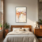 Learn To Live In Joy, John 16:22 canvas print above the bed in a bedroom