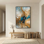 Celestial Vision, Matthew 3:16 canvas print above a bench in a hallway