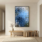 Window of Light, Matthew 6:22 canvas print above a bench in a hallway