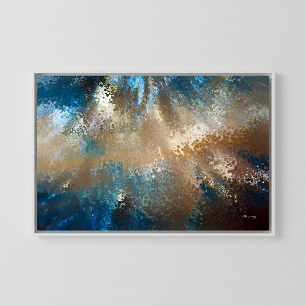 Be Fearless, 2 Timothy 1:7 canvas print in a white floater frame