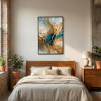 Celestial Vision, Matthew 3:16 canvas print above the bed in a bedroom