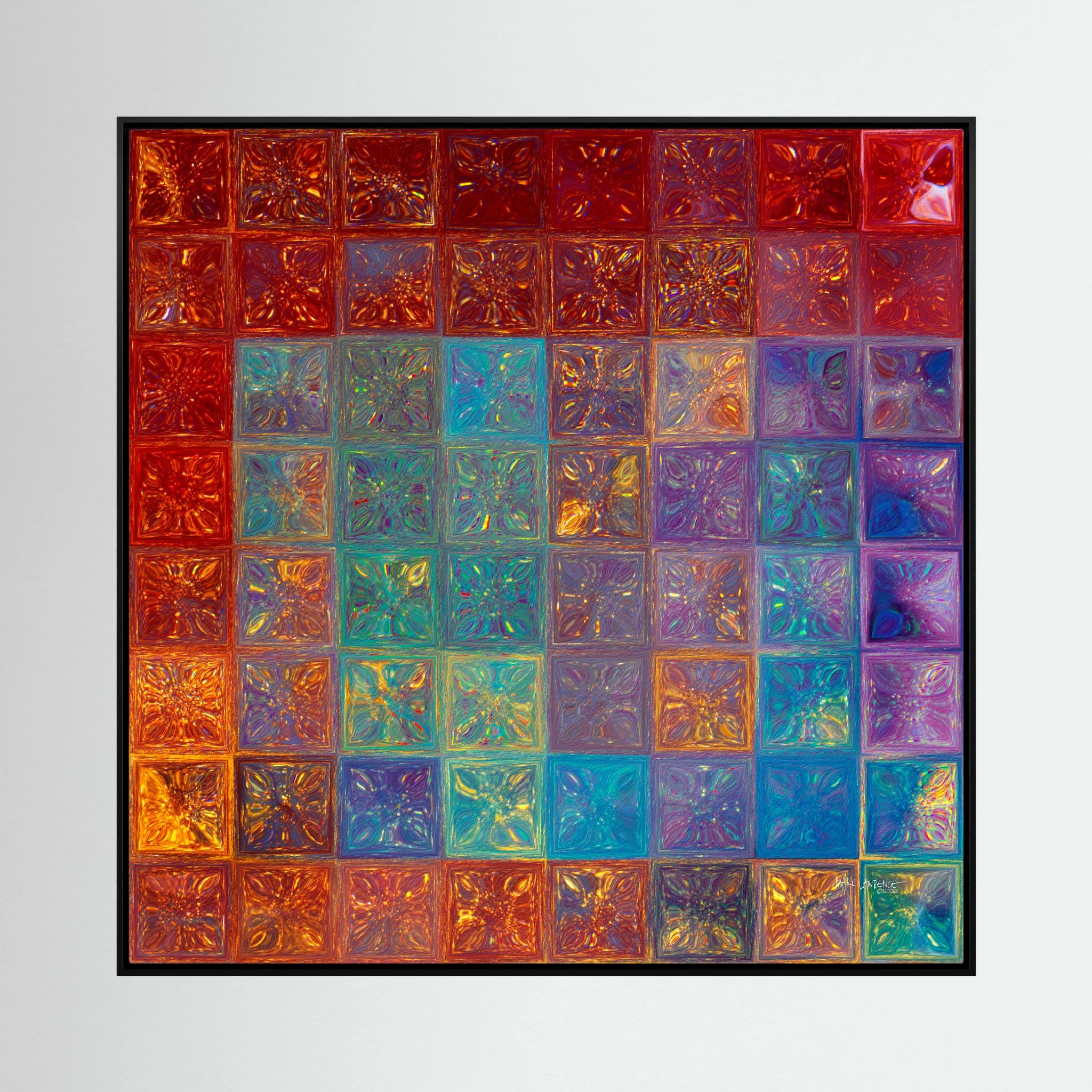 Surrounded By Love, Psalm 32:10: canvas print by Mark Lawrence, framed, on a white wall