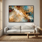 Heaven's Gate, Genesis 28:12 canvas print above a grey sofa in a living room