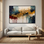 Promised Deliverance, Proverbs 11:21 canvas print above a grey sofa in a living room